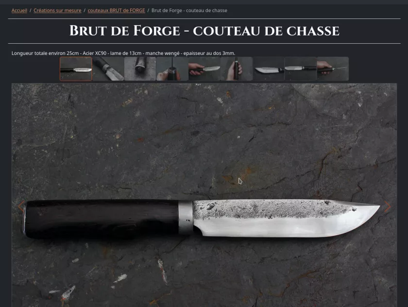 Image du site de pierre forge tranquille présentant une création sur mesure